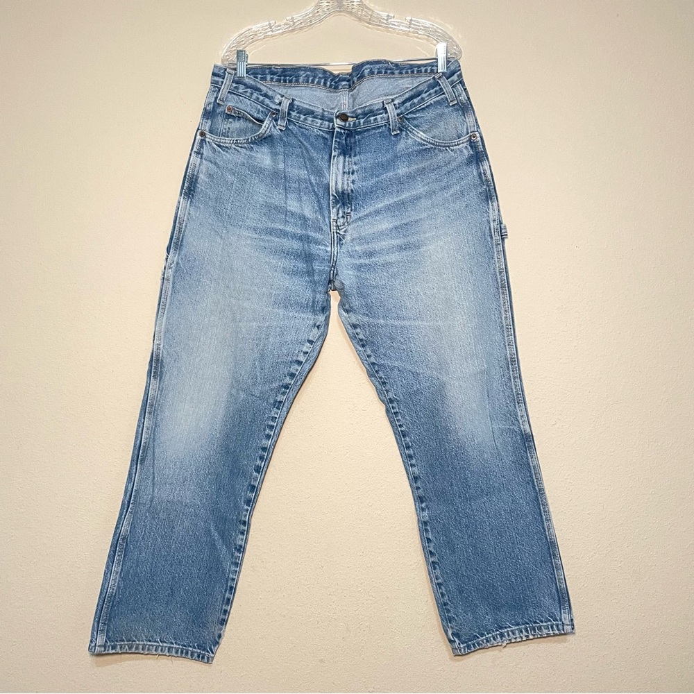 Vintage Dickies Carpenter Jeans Mens 38X30 Blue Workwear Y2K Baggy Distressed